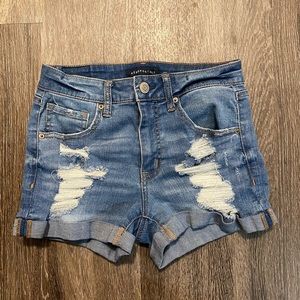 High waist jean shorts